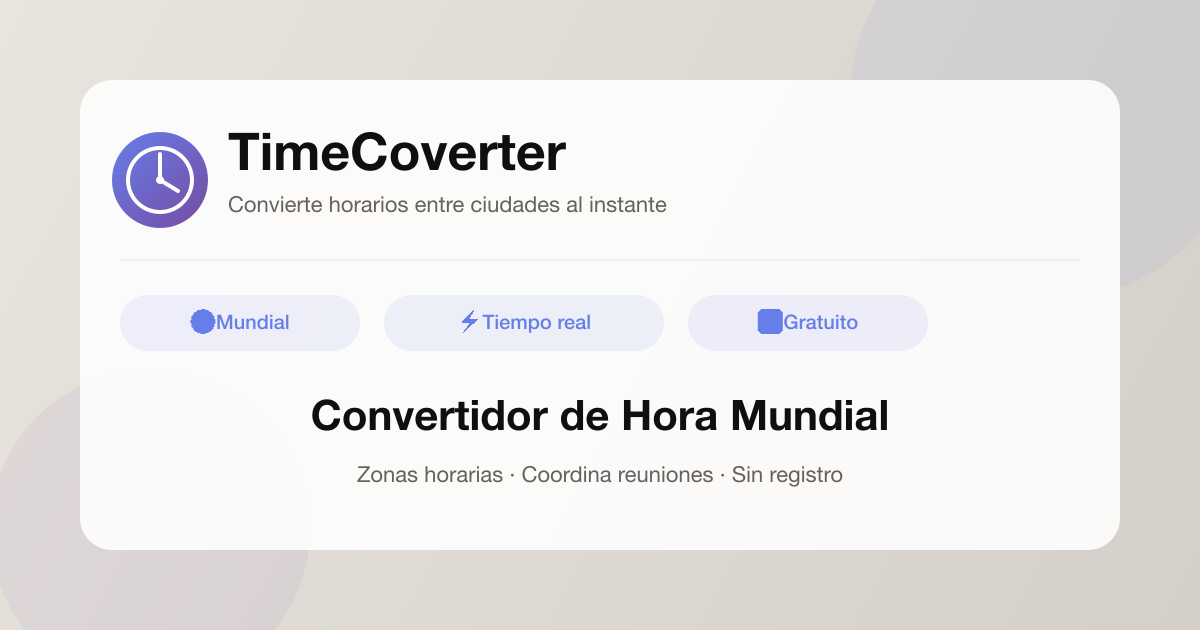 TimeConverter – World Time Zone Converter